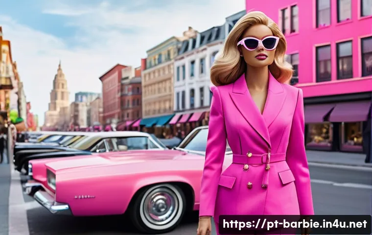 바비인형과 패션 브랜드 협업 - **Prompt: Empowered Barbiecore Fashionista in a Pink Cityscape**
A confident and stylish adult w...