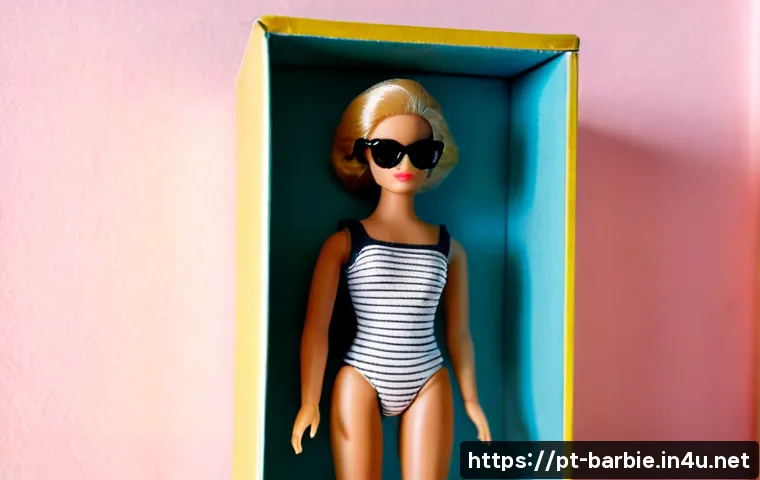 바비인형 초기 광고 캠페인 - Photorealistic 1959-inspired toy advertising studio scene, an elegant blonde fashion doll wearing a ...